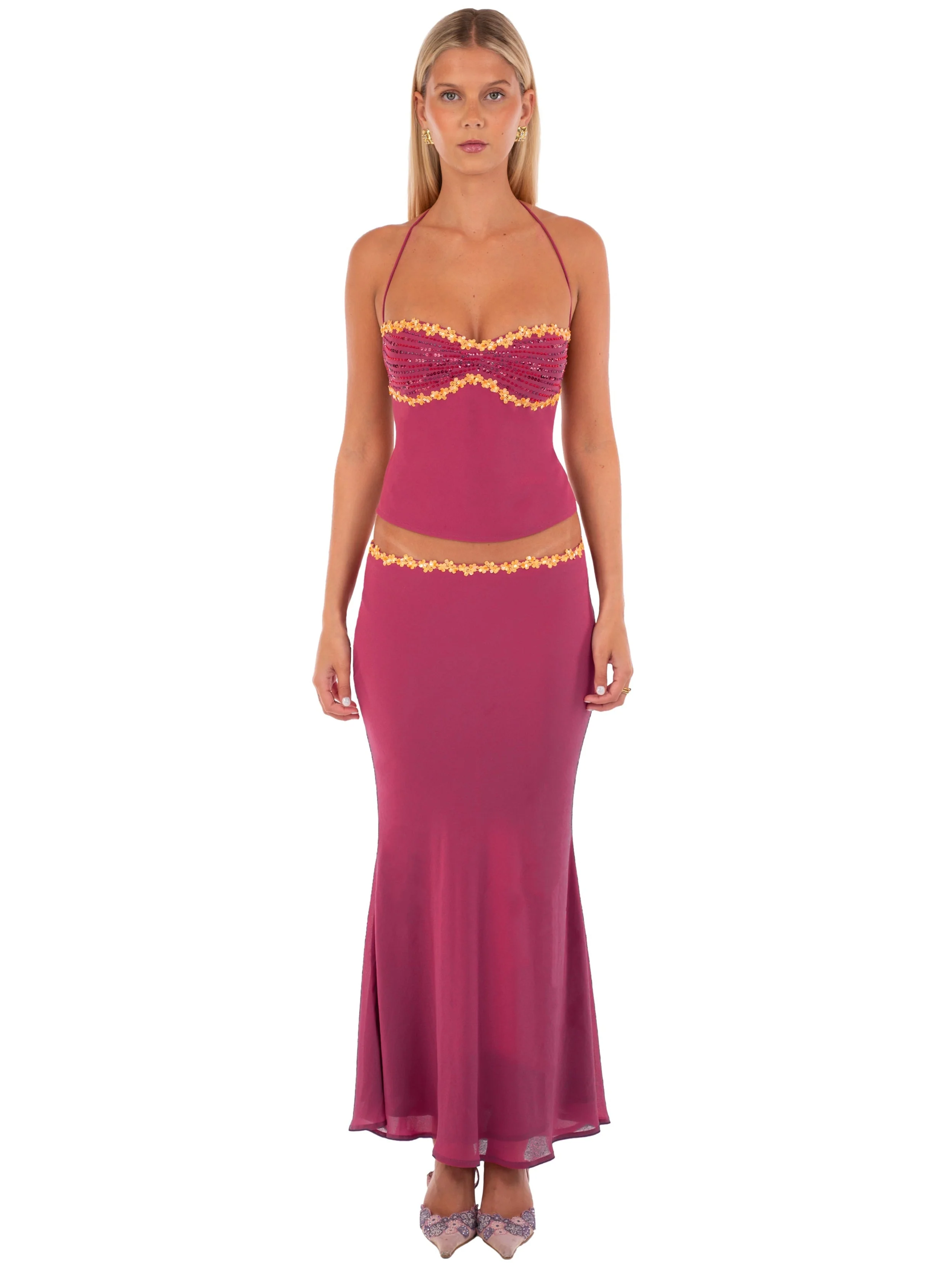 Jemima Midi Skirt | Wine